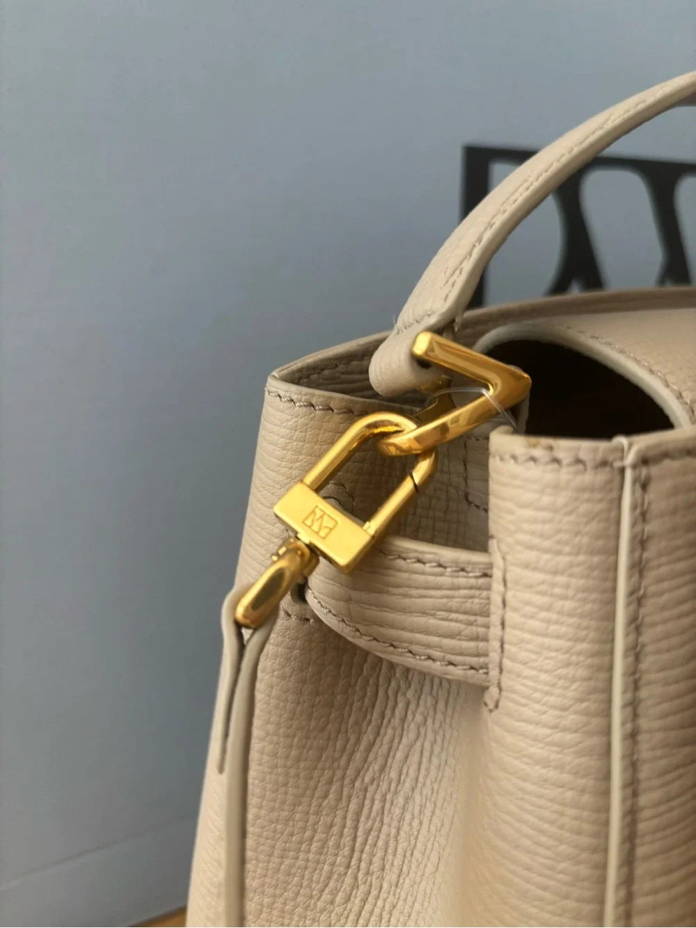 Parisa Wang Taupe Madison Leather Top-Handle Bag